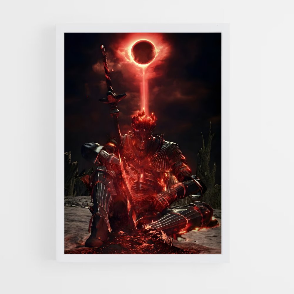 Poster Le Démon de la Lune Rouge – affiche Dark souls (vue 3)